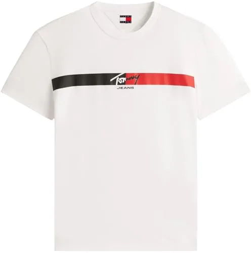 Tommy Jeans ▫️ TJM Reg Signature Stripe T Ext Dm0dm22539 Camiseta de manga curta para homem 6