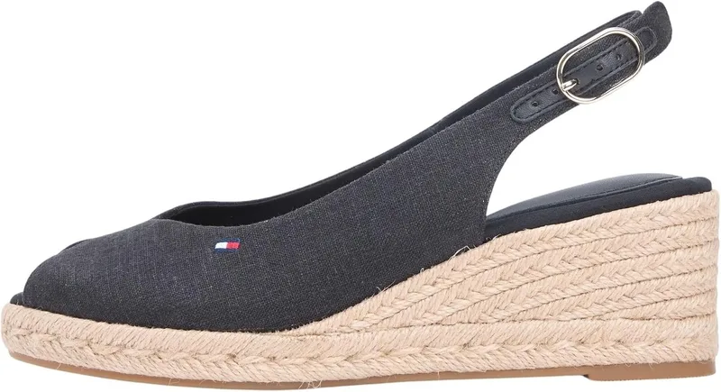 Tommy Hilfiger ▫️ Mid Wedge Espad Slingback Fw0fw09228, Alpargatas com cunha para mulher