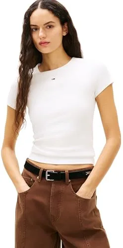 Tommy Jeans ▫️ Tjw 2pack Slim Essential Rib SS Dw0dw21430 Camiseta de manga curta para mulher 6