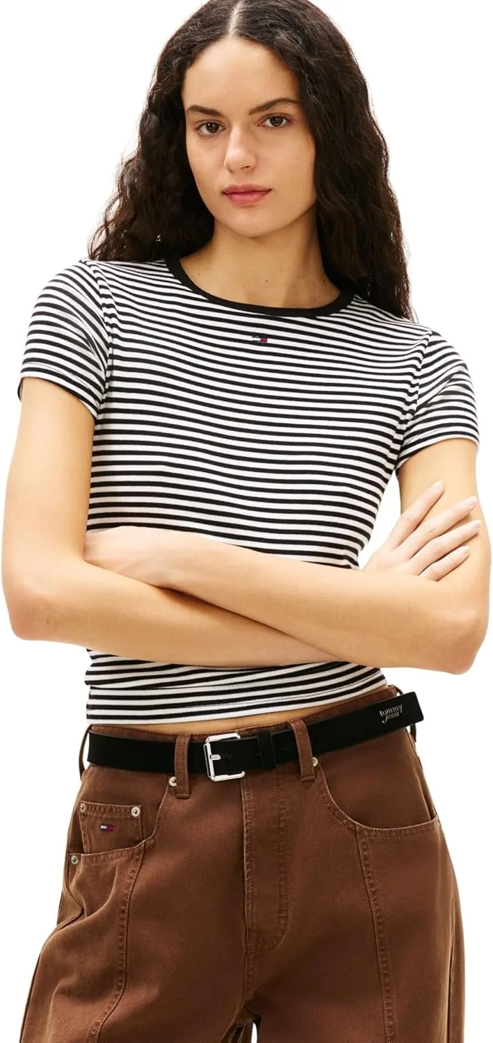 Tommy Jeans ▫️ Tjw 2pack Slim Essential Rib SS Dw0dw21430 Camiseta de manga curta para mulher