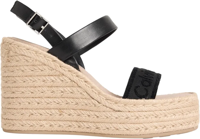 Calvin Klein ▫️ Wedge Espad 70 Webbing LTH Hw0hw02901 Espadrilhas com salto em cunha para mulher