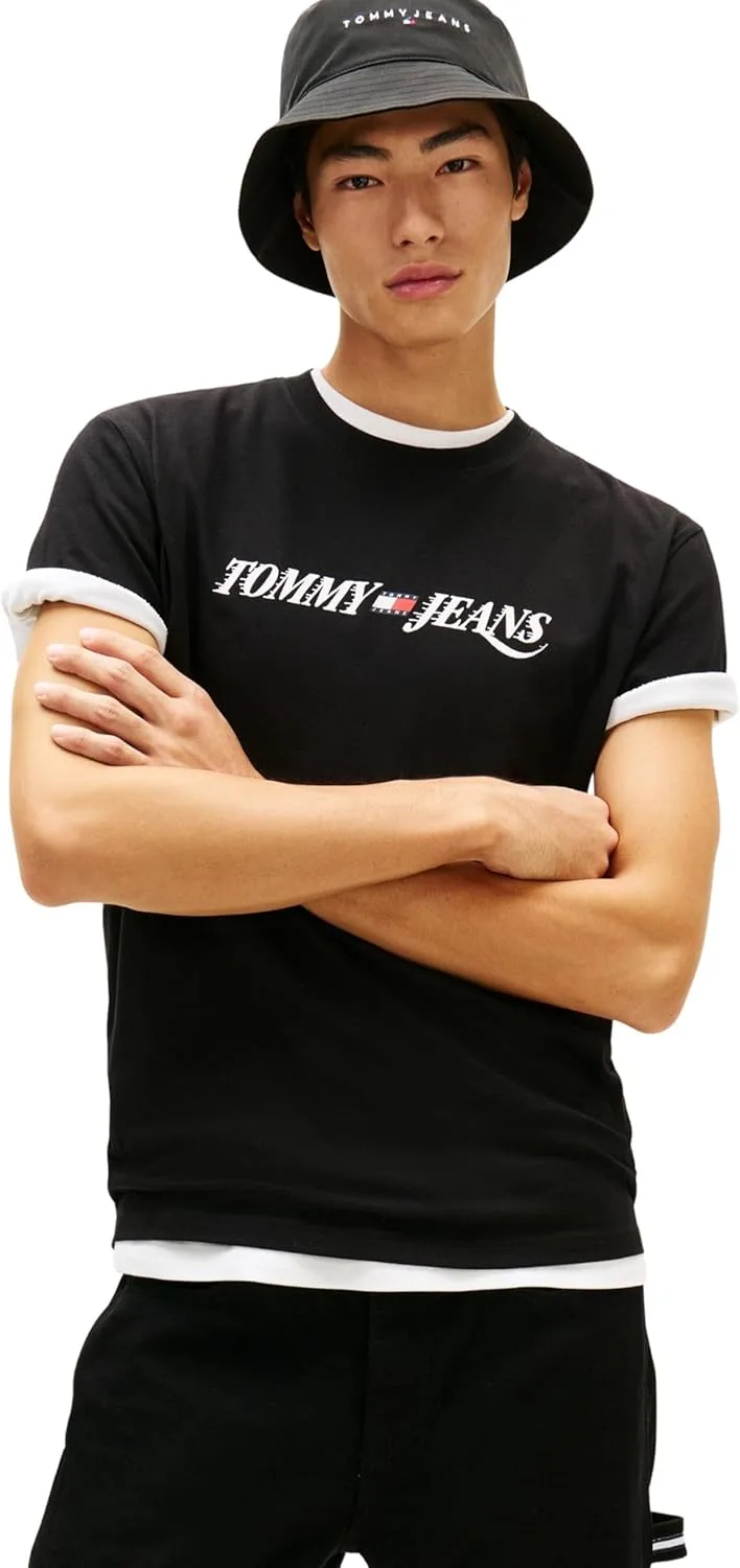 Tommy Jeans ▫️ TJM Reg Vintage La SS tee Dm0dm22548 Camiseta de manga curta para homem
