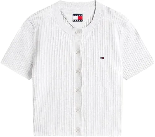 Tommy Jeans ▫️ Tjw Essential SS Rib Cardigan Dw0dw22315 Casaco tipo cardigan para mulher 6
