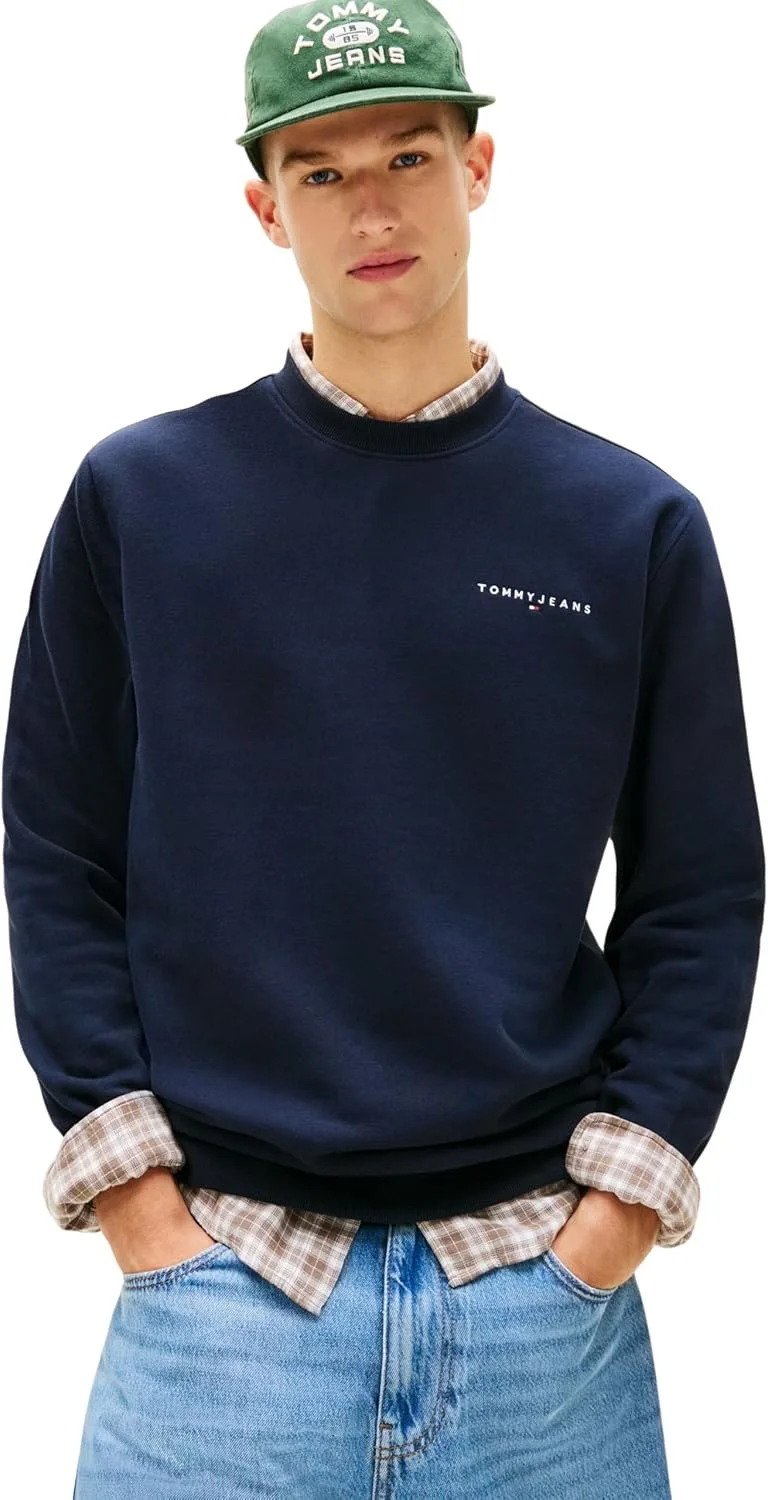 Tommy Jeans ▫️ Camisola com gola redonda linear para homem
