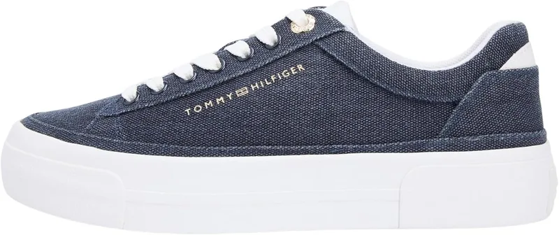 Tommy Hilfiger ▫️ TH Foxing Platform Washed Canvas Fw0fw09172, Tops baixos para mulher