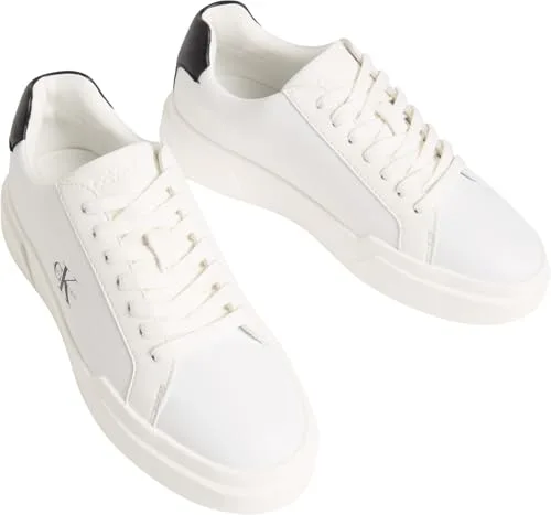 Calvin Klein ▫️ Ténis com sola cupsole para mulher, estilo chunky, com atacadores, em pele 3