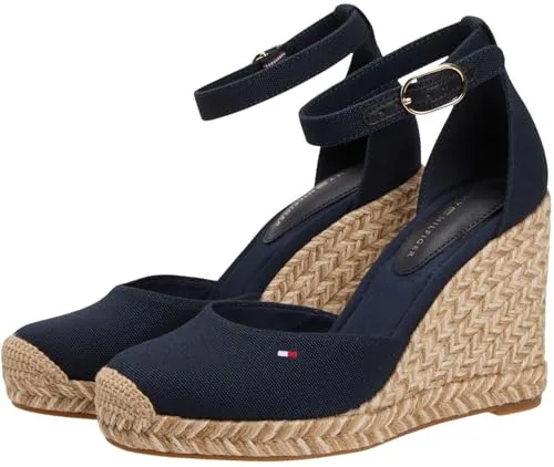Tommy Hilfiger ▫️ Flag High Wedge Espad Closed Toe Fw0fw09225, Alpargatas de cunha para mulher 5