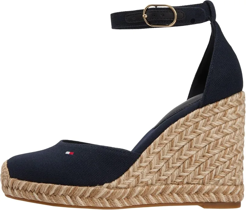Tommy Hilfiger ▫️ Flag High Wedge Espad Closed Toe Fw0fw09225, Alpargatas de cunha para mulher