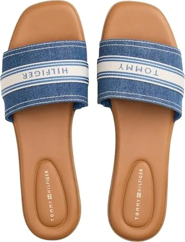 Tommy Hilfiger ▫️ Flat Mule Webbing Fw0fw09217 Sandálias rasas - Mulher 3
