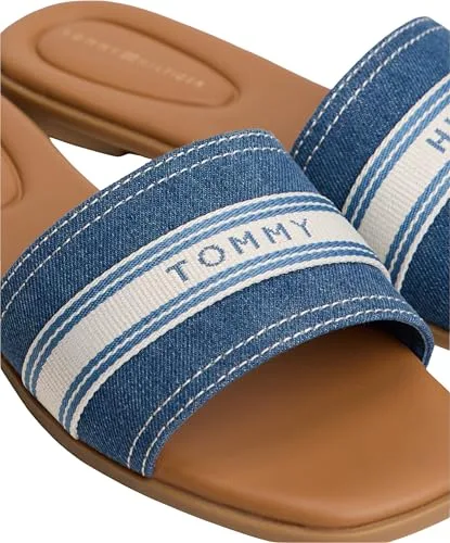 Tommy Hilfiger ▫️ Flat Mule Webbing Fw0fw09217 Sandálias rasas - Mulher 6