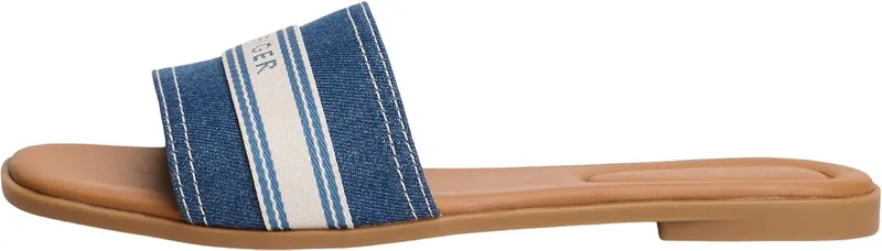 Tommy Hilfiger ▫️ Flat Mule Webbing Fw0fw09217 Sandálias rasas - Mulher