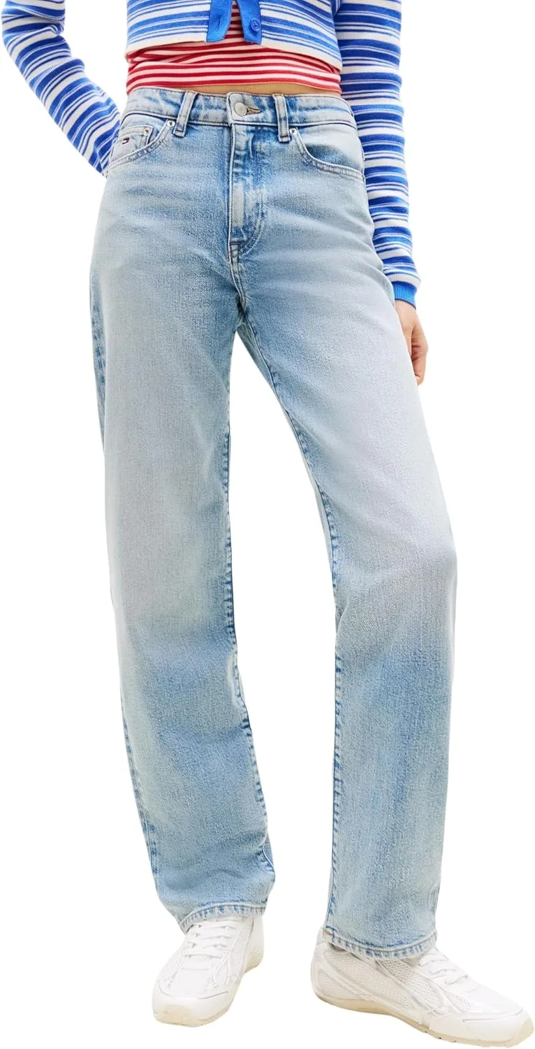 Tommy Jeans ▫️ Kira Mr Slim Str Bi0112 Dw0dw22987 - Calças retas para mulher