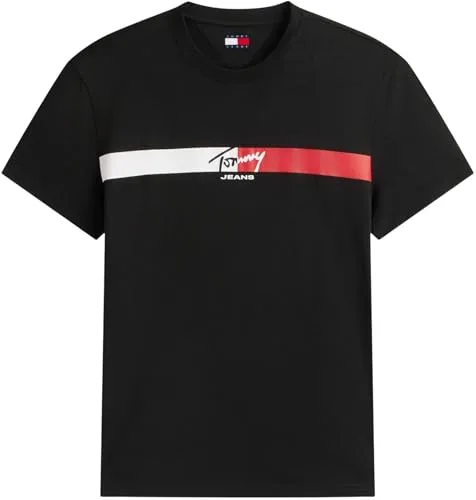 Tommy Jeans ▫️ TJM Reg Signature Stripe T Ext Dm0dm22539 Camiseta de manga curta para homem 6