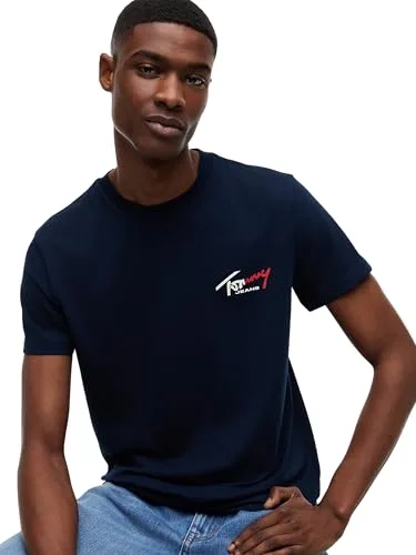 Tommy Jeans ▫️ TJM Slim Sign Chest SS tee Ext Dm0dm22538 Camiseta de manga curta para homem 4