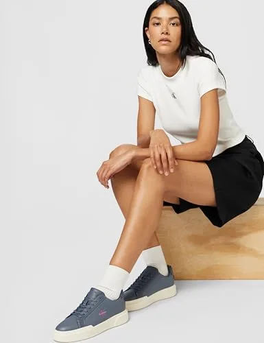 Calvin Klein ▫️ Ténis com sola cupsole para mulher, estilo chunky, com atacadores, em pele 2