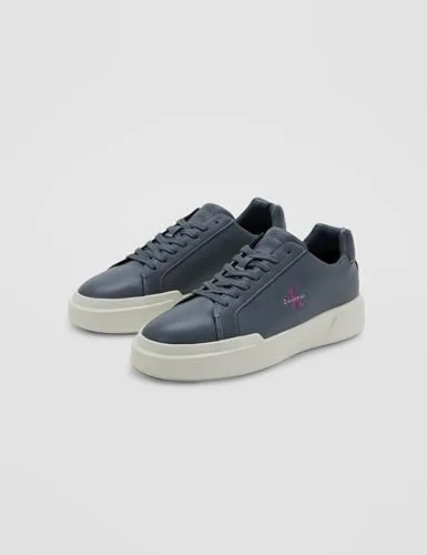 Calvin Klein ▫️ Ténis com sola cupsole para mulher, estilo chunky, com atacadores, em pele 5