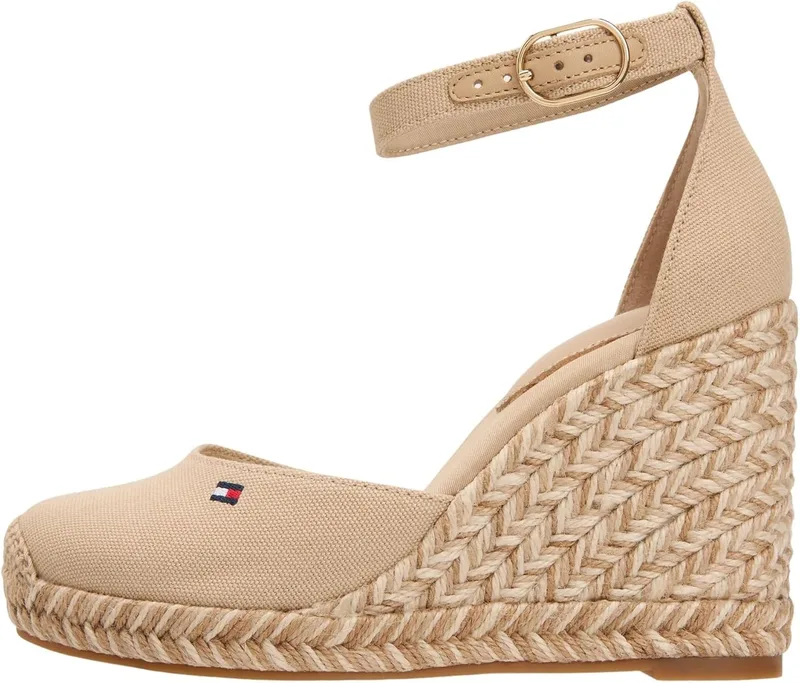 Tommy Hilfiger ▫️ Flag High Wedge Espad Closed Toe Fw0fw09225, Alpargatas de cunha para mulher