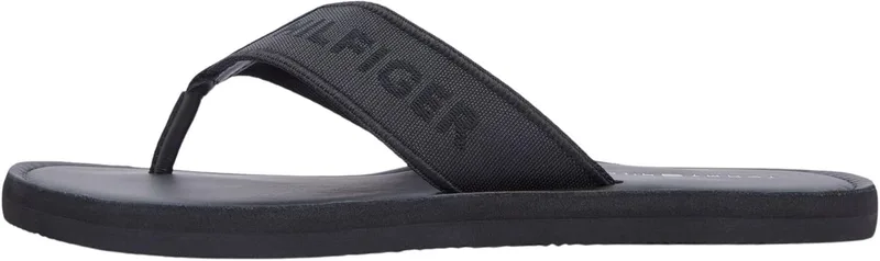 Tommy Hilfiger ▫️ Sandálias de praia em pele Hilfiger Fm0fm05808 - Chinelos para homem