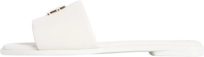 Tommy Hilfiger ▫️ Th Logo Hardware Leather Mule Fw0fw09292 Sandálias rasas para mulher