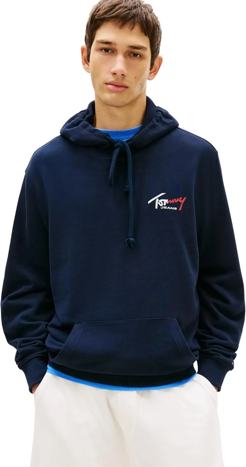 Tommy Jeans ▫️ TJM Reg Entry Sign Hoodie Ext Dm0dm22680 Camisola com capuz para homem (conjunto de 1)