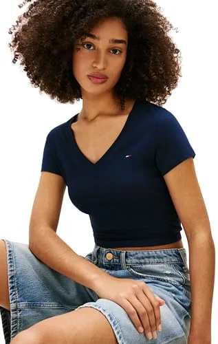 Tommy Jeans ▫️ Tjw 3pack V-Neck tee Dw0dw23005 T-shirt de manga curta para mulher (Conjunto de 3) 4