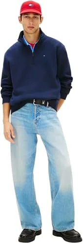 Tommy Jeans ▫️ TJM Reg Fleece 1/4zip Mock Neck Dm0dm20339 Camisola com fecho de correr de 1/4 para homem 5