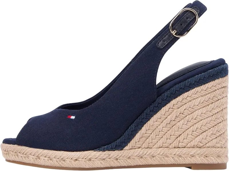 Tommy Hilfiger ▫️ Flag High Wedge Espad Slingback Fw0fw09343, Espadrilles de cunha para mulher