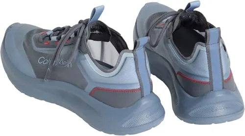 Calvin Klein ▫️ Ténis Runner para homem, em EVA leve com malha, azul (Keepsake Blue/Night Owl/Orange Com), 46 2