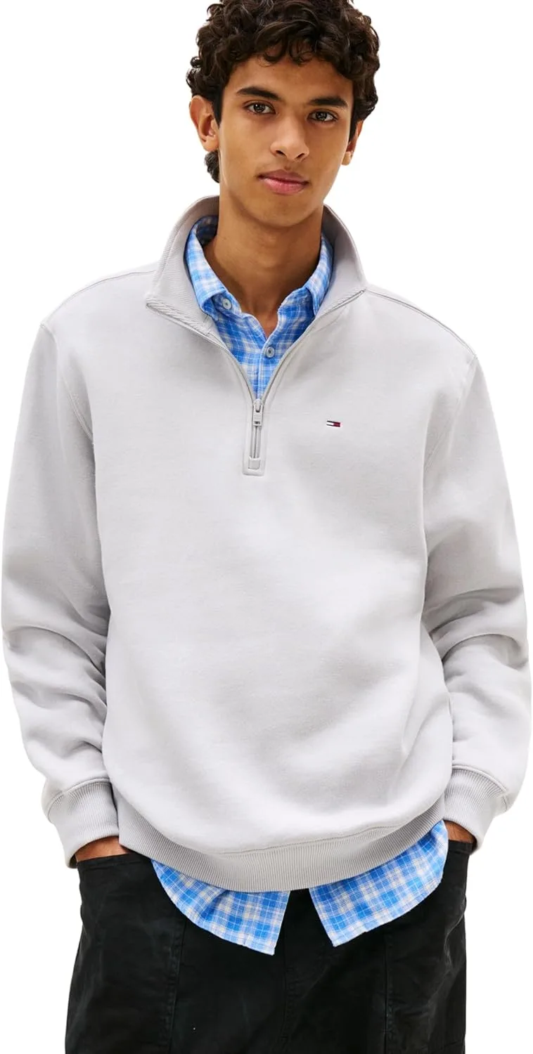 Tommy Jeans TJM Reg Fleece 1/4zip Mock Neck Dm0dm20339 Sweatshirt com meio fecho para homem
