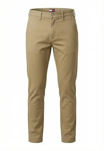 Tommy Jeans ▫️ TJM Scanton Calças Chino em Sarja de Algodão Dm0dm22404 - Calças Chino para Homem 4