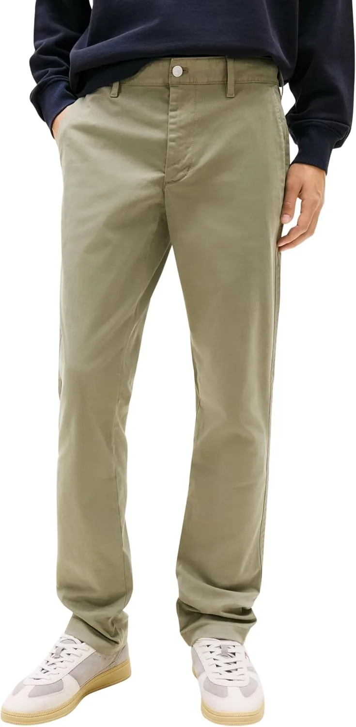Tommy Jeans ▫️ TJM Scanton Calças Chino em Sarja de Algodão Dm0dm22404 - Calças Chino para Homem