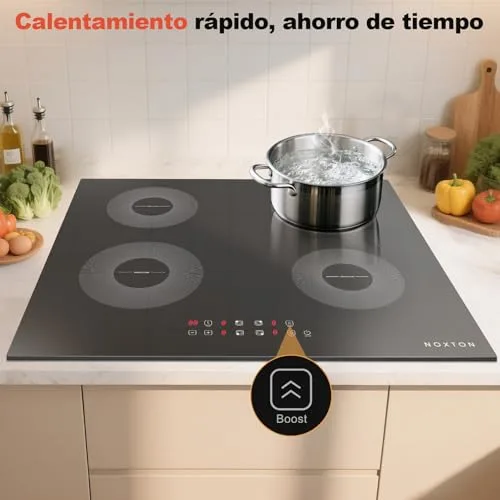 NOXTON ▫️ Placa de indução de 4 bicos, 60 cm, para encastrar, sem ficha, 7200 W 4