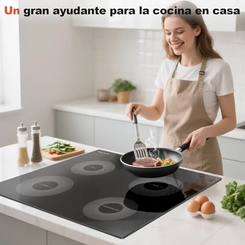 NOXTON ▫️ Placa de indução de 4 bicos, 60 cm, para encastrar, sem ficha, 7200 W 6