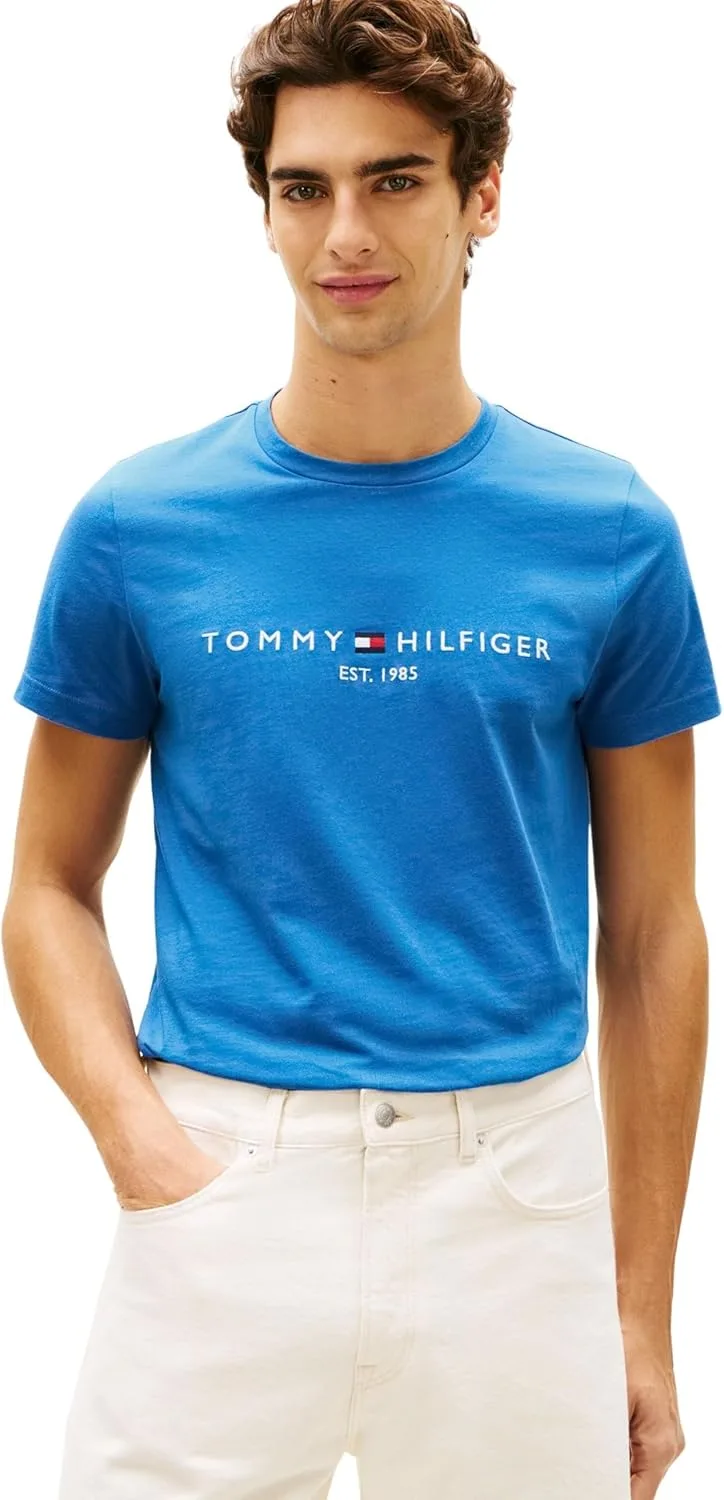 Tommy Hilfiger ▫️ T-Shirt para homem com gola redonda e logótipo Tommy