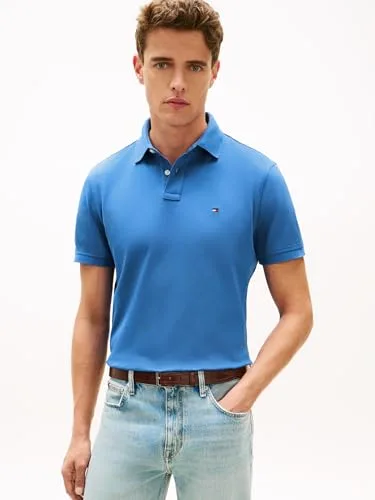 Tommy Hilfiger ▫️ Polo de manga curta para homem 1985, corte regular 4