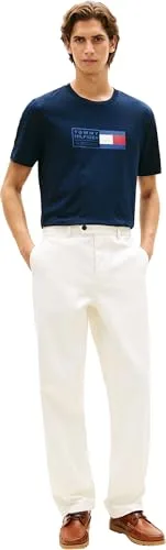 Tommy Hilfiger ▫️ Camisola Brand Love Text Box Mw0mw42366, manga curta, para homem (pacote de 1) 5
