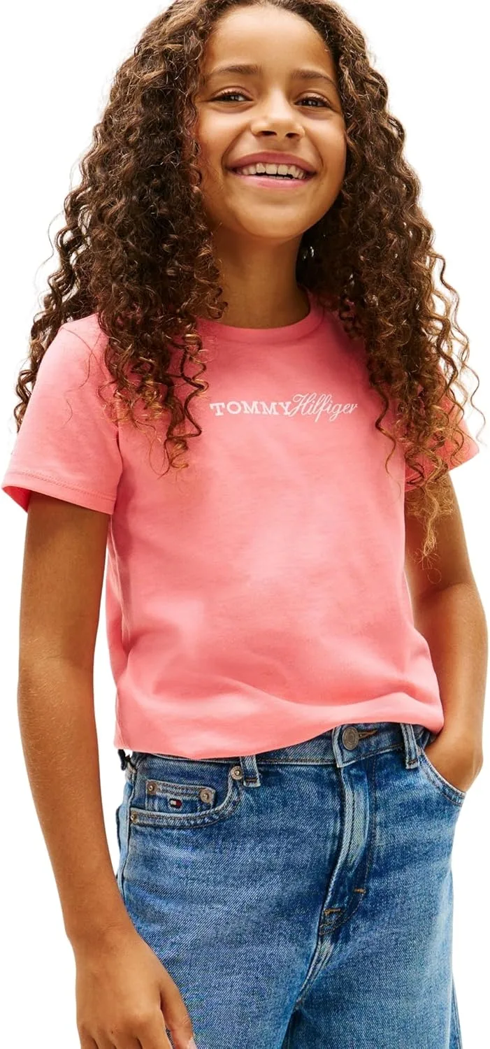 Tommy Hilfiger ▫️ Tommy Script tee SS Kg0kg09123 T-shirts para meninas