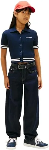 Tommy Hilfiger ▫️ Camisola Polo com Canelado SS Kg0kg09379 Polos para Meninas 5
