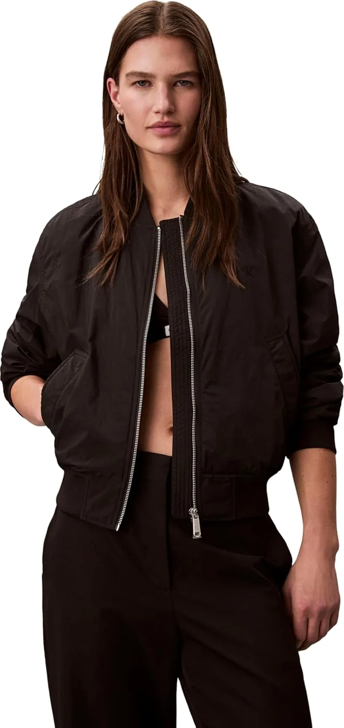 Calvin Klein ▫️ Essential Nylon Bomber Jacket Lv047f505g Casacos para mulher