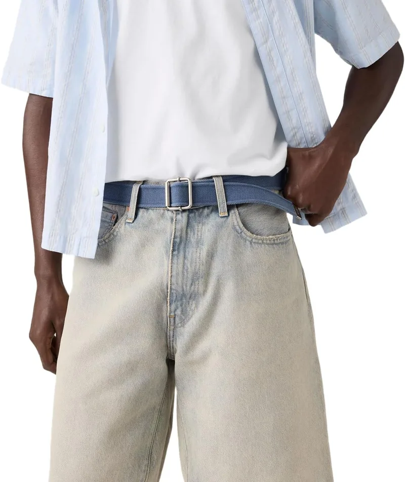 Levi's ▫️ Washed Down Cotton Web Damen - Cintos de algodão lavado, padrão de camuflagem Phalarope, tamanho 70 para homem (pacote de 1)