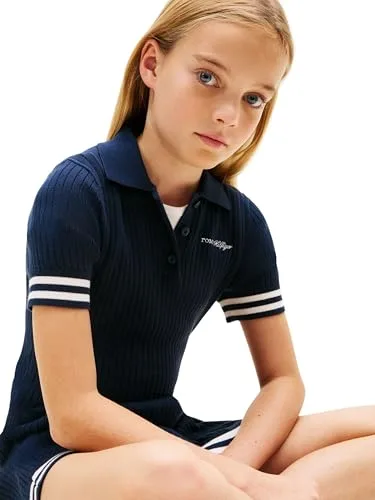 Tommy Hilfiger ▫️ Vestido de malha SS Kg0kg09308 para meninas (conjunto de 1) 5
