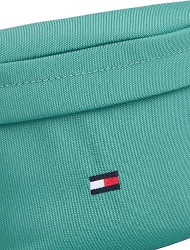 Tommy Hilfiger ▫️ Bolsa de cintura infantil unissexo Essential Bumbag com fecho de clipe, turquesa (Bahama Green), tamanho único 4