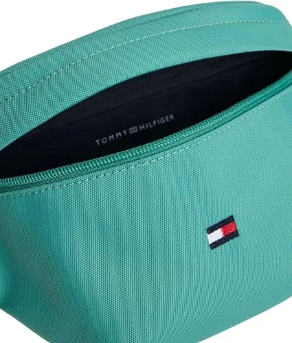 Tommy Hilfiger ▫️ Bolsa de cintura infantil unissexo Essential Bumbag com fecho de clipe, turquesa (Bahama Green), tamanho único 5