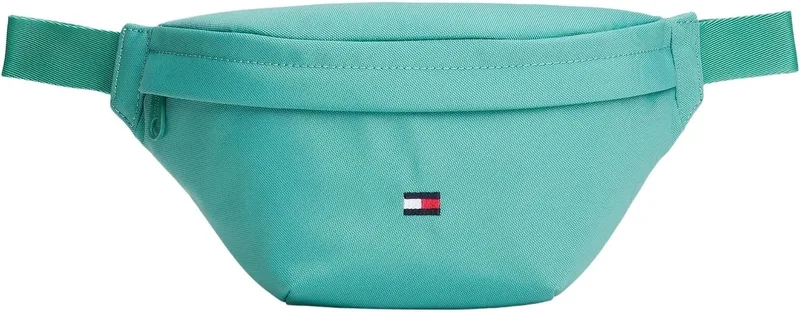 Tommy Hilfiger ▫️ Bolsa de cintura infantil unissexo Essential Bumbag com fecho de clipe, turquesa (Bahama Green), tamanho único