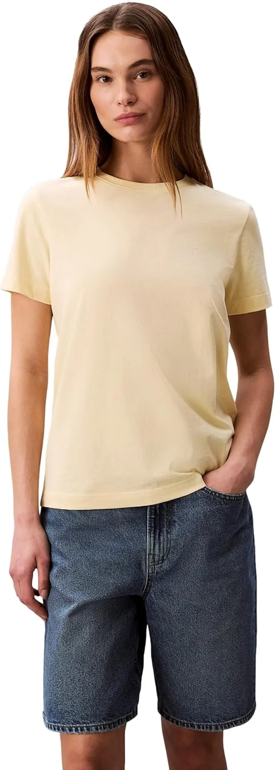 Calvin Klein ▫️ Camiseta de manga curta para mulher Archive Jersey com gola redonda