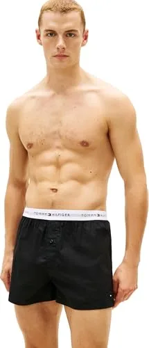 Tommy Hilfiger ▫️ 2p Woven Boxer Um0um03871 Cuecas tipo boxer para homem (conjunto de 2) 4