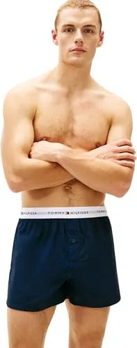 Tommy Hilfiger ▫️ 2p Woven Boxer Um0um03871 Cuecas tipo boxer para homem (conjunto de 2) 7