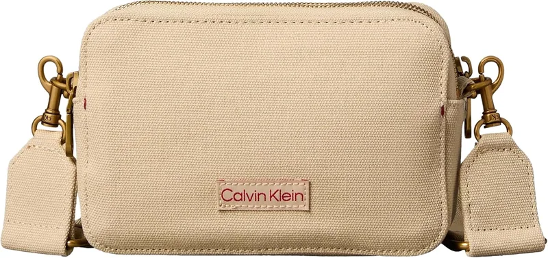 Calvin Klein ▫️ Mala de câmera em lona com alça em fita Lv04f3385g - Mala transversal para mulher