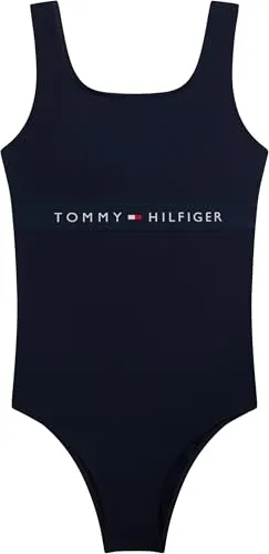 Tommy Hilfiger ▫️ Square Neck One Piece Ug0ug00822 Fato de banho com costas redondas para meninas 4