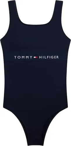 Tommy Hilfiger ▫️ Square Neck One Piece Ug0ug00822 Fato de banho com costas redondas para meninas 5